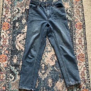 Pin stripe boyfriend jeans